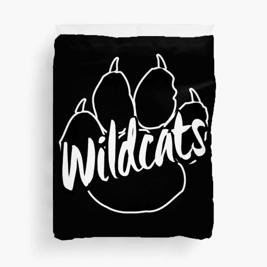 Wildcats Paw Print Back To School Spirit Mascot Duvet Covers