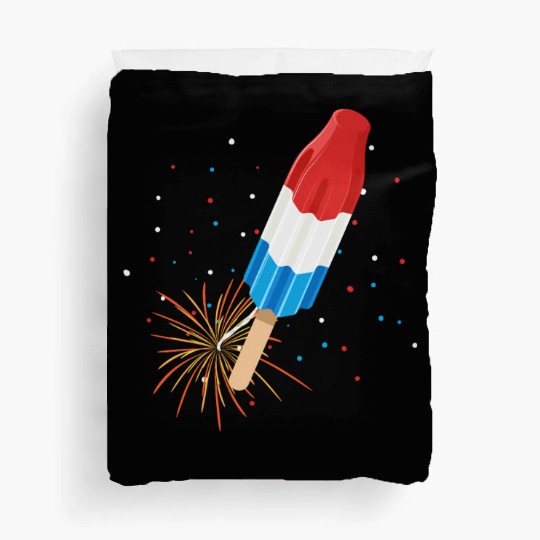 Fireworks Popsicle American Flag 4th of July Duvet Covers