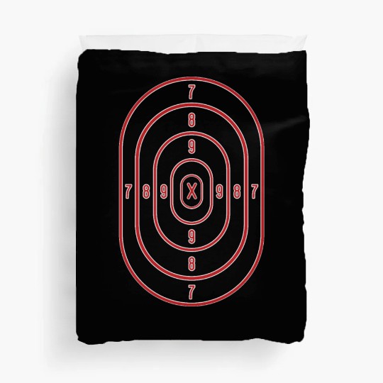 Shooting Range Target Practice Sheet Red Bullseye Duvet Covers