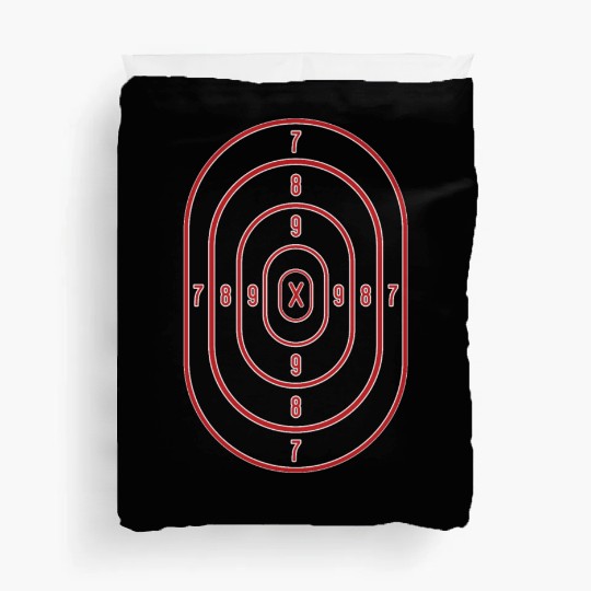 Shooting Range Target Practice Sheet Red Bullseye Duvet Covers