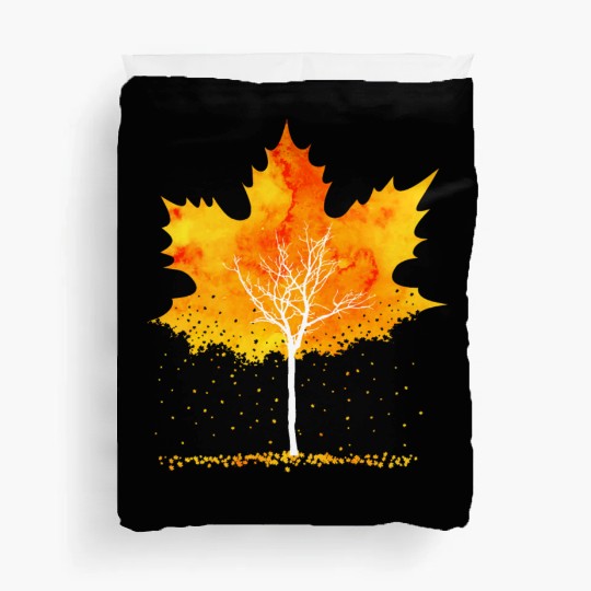 Maple Leaf Autumn Orange Fall Leaves Duvet Covers