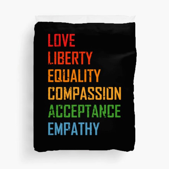 Love Liberty Equality LGBTQ Feminism Gay Pride Duvet Covers