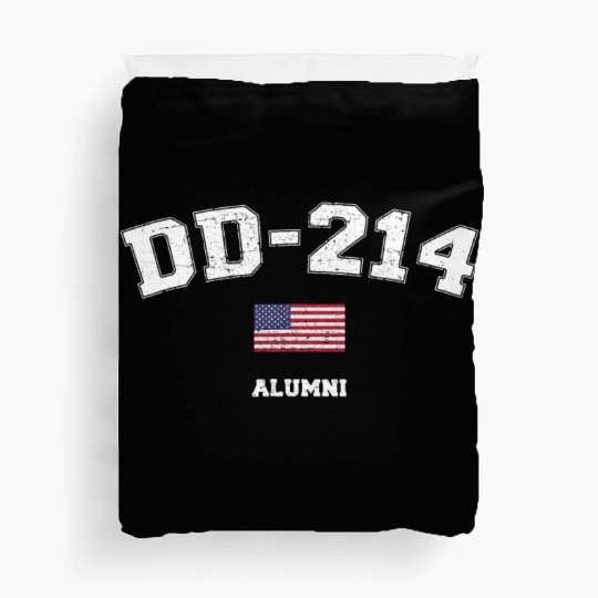 Dd 214 Us Armed Forces Alumni Usa Flag Vintage Duvet Covers