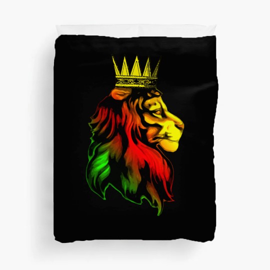 Reggae rasta lion with cr Duvet Covers