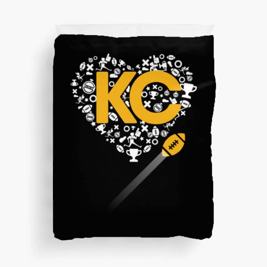 I Love Kansas City Football Duvet Covers Heart KC