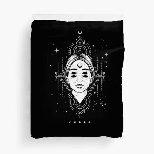 Occult Moon Baphomet Tarot Card Satanic Devil Duvet Covers
