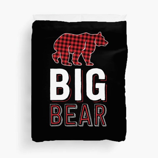 Big Bear Kids Red Buffalo Plaid Matching Family Duvet Covers
