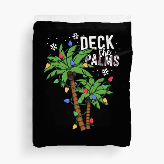 Deck The Palms Tropical Hawaii Christmas Palm Duvet Covers