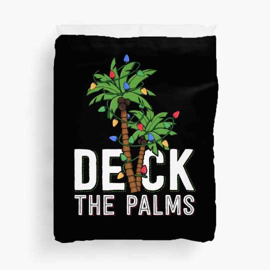 Deck The Palm Tree Lights Tropical Hawaii Family Duvet Covers