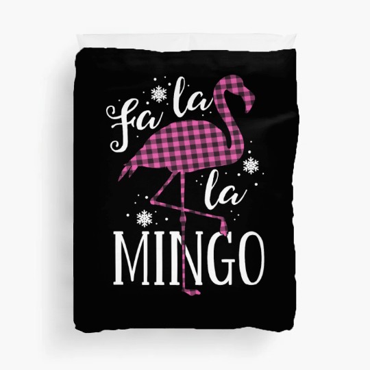 Fa La La Mingo Flamingo Christmas Duvet Covers Pink