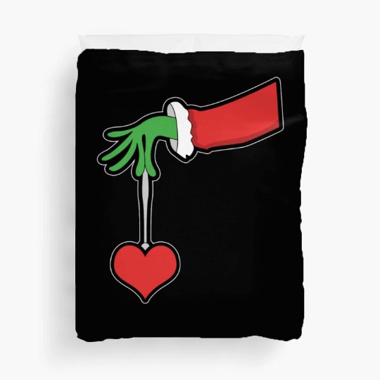 Christmas Heart winter snow family love present Duvet Covers