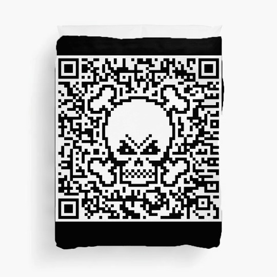 Skull And Crossbones (Quick Response Code / NEG) Duvet Covers