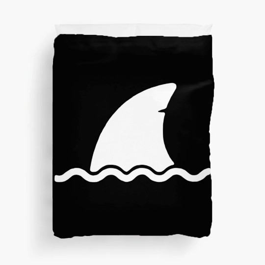 Shark shark fin water sea animal swim present Duvet Covers