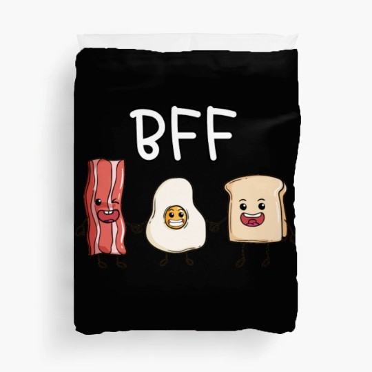 Fried egg bacon and toast best friends forever Duvet Covers