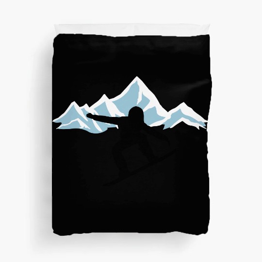 Snowboarding and Mountains Duvet Covers