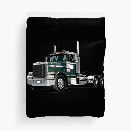 Green Semi Truck Duvet Covers