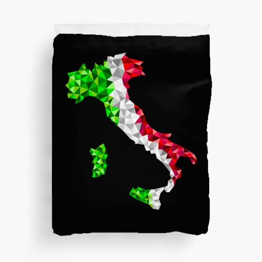 Italy map low poly diamond style Duvet Covers
