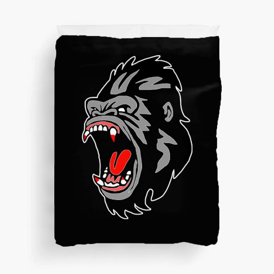 Gorilla Face Angry, Primate, Ape, Monkey Duvet Covers