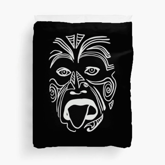 The Tribal Haka Mask Guy - Indigenous Face Duvet Covers