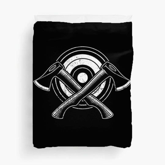 Bullseye Axe Throwing - Cool Axe Thrower Gift Duvet Covers