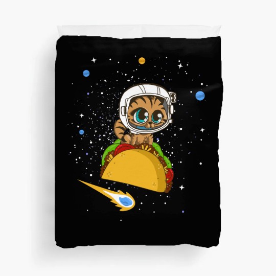 Taco Cat In Space Duvet Covers Dancing Cat Taco