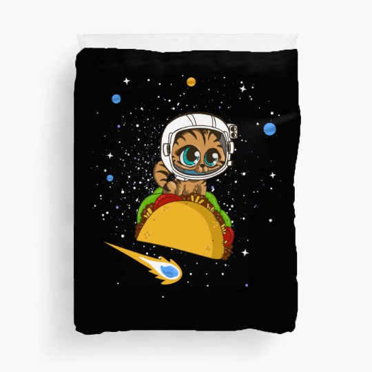Taco Cat In Space Duvet Covers Dancing Cat Taco