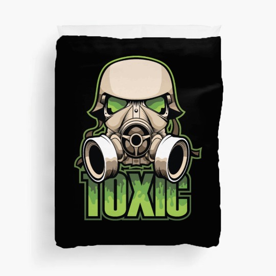 Toxic, Gas Mask, Anti Virus, Bio Hazard, Survival Duvet Covers
