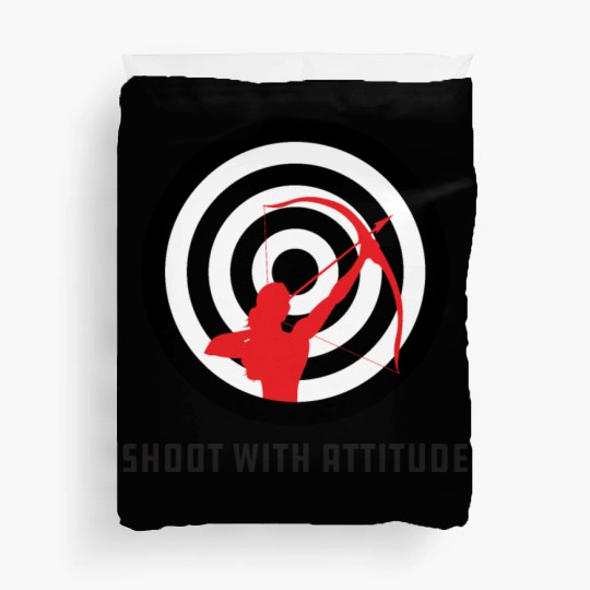 Shoot With Attitude Archery Girl Archer Bullseye Duvet Covers
