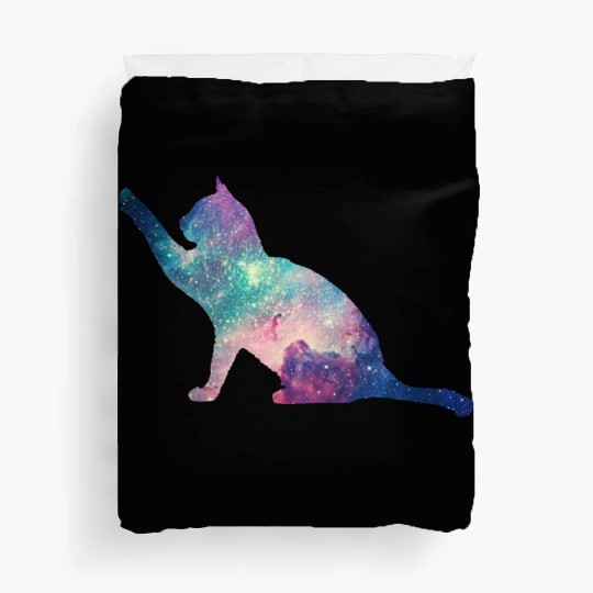 galaxy cat for cats lovers Duvet Covers