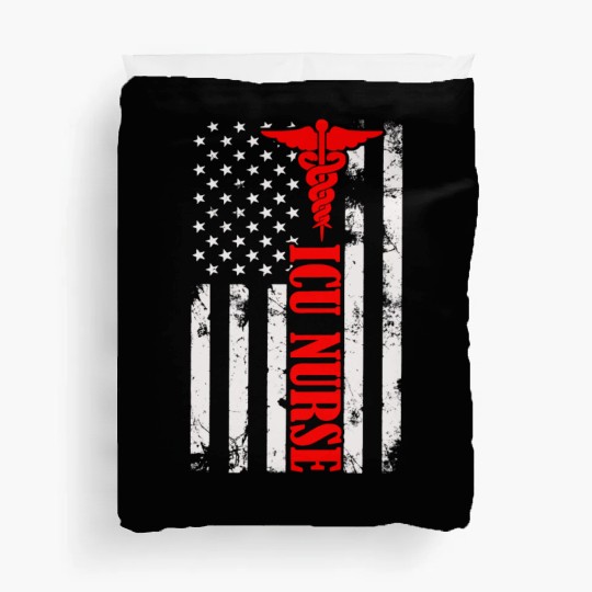 ICU Nurse Gift Registered Nurse Nursing July 4th Duvet Covers