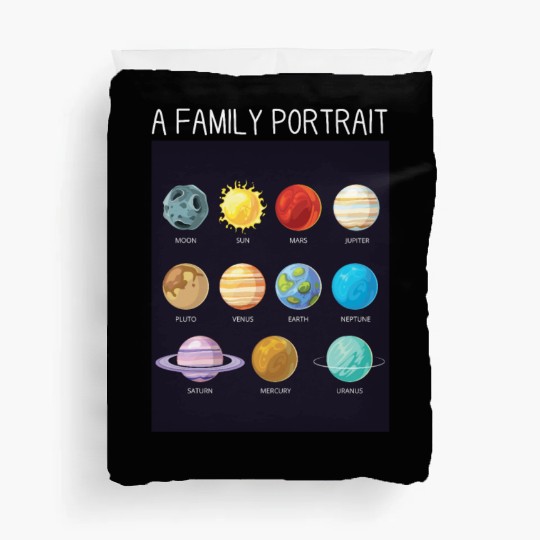 Outer Space Nerd Solar System Planets Sun Moon Duvet Covers