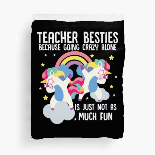 Funny Teacher Besties Goin Crazy Preschool Teacher Duvet Covers