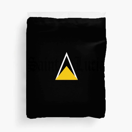 Saint Lucia Flag Blackletter St Lucia Caribbean Duvet Covers