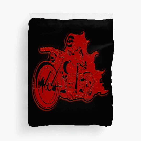 Street Skeleton Riding Bicycle Design Duvet Covers