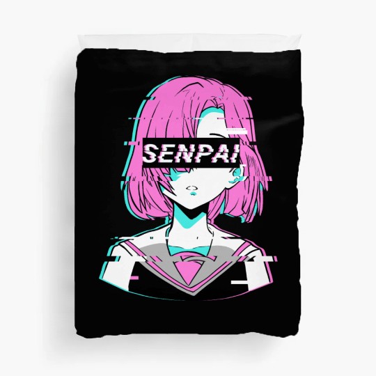 Aesthetic Vaporwave Anime Girl - Notice Me Senpai Duvet Covers