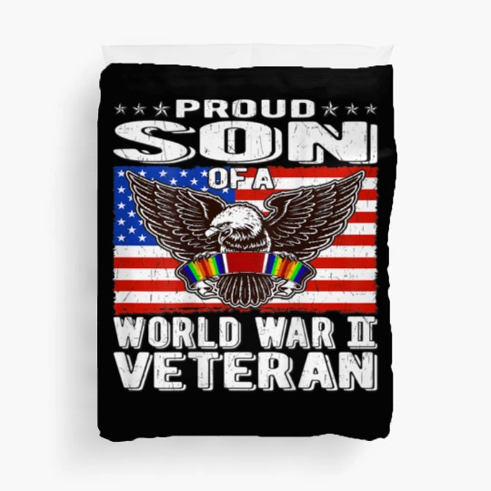 Proud Son of World War 2 Veteran Military Duvet Covers