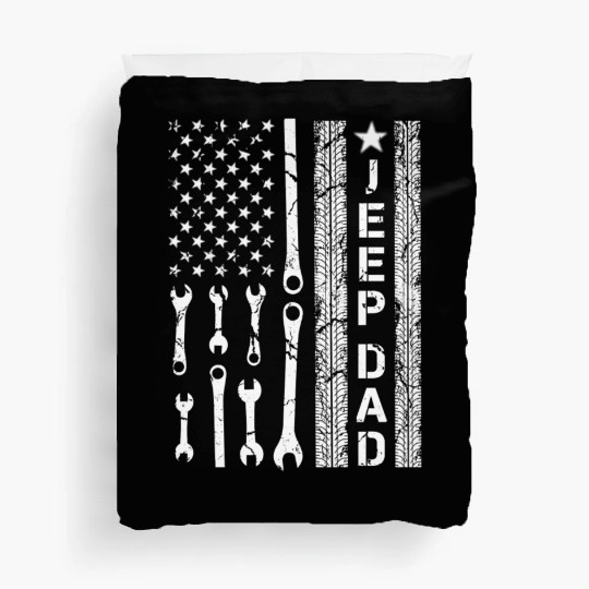 Jeep Dad American Flag Duvet Covers