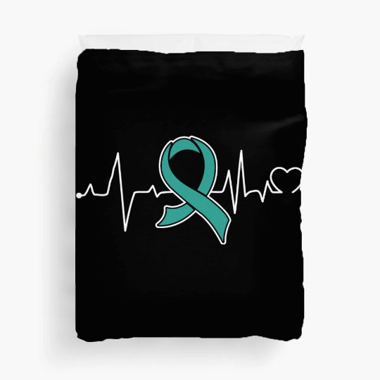 Heart beat- Ovarian Cancer Awareness Duvet Covers