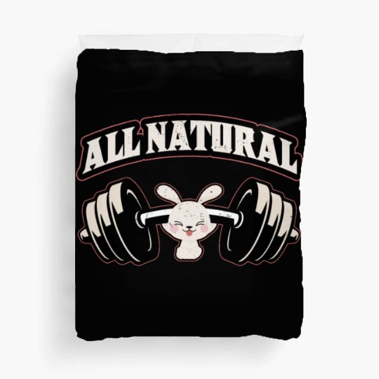 Cute Rabbit Weightlifting Gym Fitness Muscle Build Duvet Covers