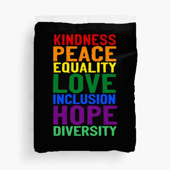 Kindness peace equality love inclusion hope divers Duvet Covers