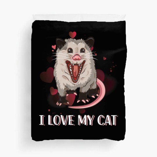 I Love My Cat Funny Trash Animal Possum Duvet Covers