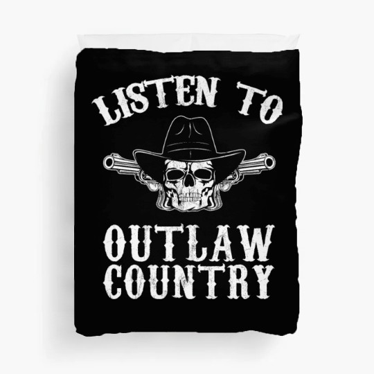 Southern Rebel Cowboy Listen To Outlaw Music Fan Duvet Covers