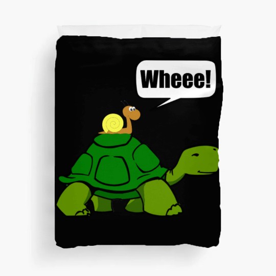 Snail Turtle Ride Cartoon Funny Duvet Covers