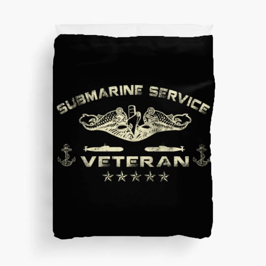 Vintage US Navy Submarine Service Veteran Duvet Covers