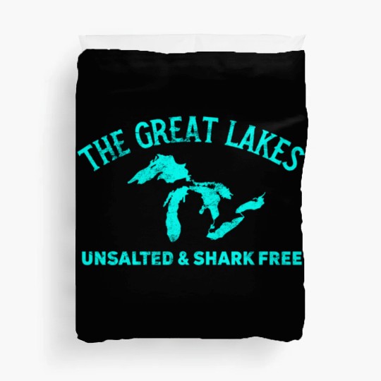 The Great Lakes Unsalted & Shark Free Michigan Gif Duvet Covers