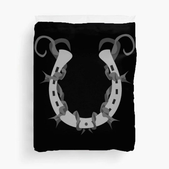 Horseshoe Wrapped in Barbed Wire Duvet Covers