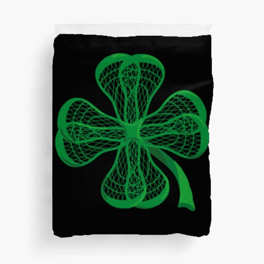 Lacrosse Sticks Shamrock clover irish lucky Lax T- Duvet Covers