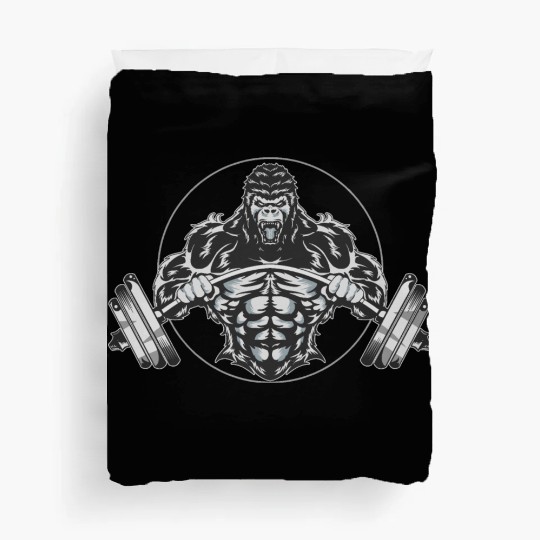 Fitness Gorilla, Gorilla, Beast, Primal, Fitness Duvet Covers