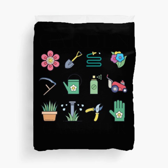Funny Garden Gangster Colorfulgraphic Garden Tools Duvet Covers