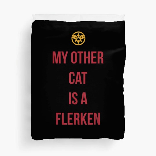 Captain Marvel My Other Cat Is A Flerken Bold Logo Duvet Covers